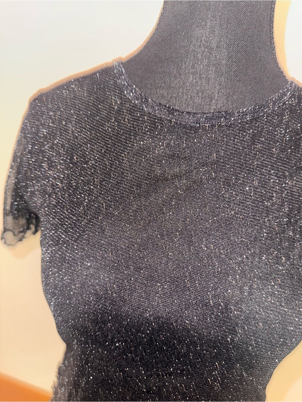 Brandy Melville Black Sparkle Short Sleeve Tee